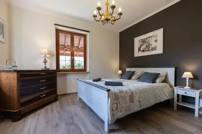 Un ou plusieurs lits dans un hébergement de l'établissement Appartement Denise - base idéale pour explorer l'Alsace, emplacement privilégié entre vignes et Vosges