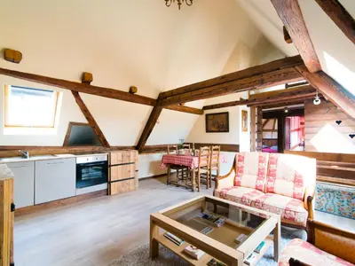 Cuisine ou kitchenette dans l'établissement Gîtes Strengbach