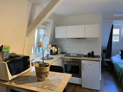 Cuisine ou kitchenette dans l'établissement Coquet Studio Colmar Centre