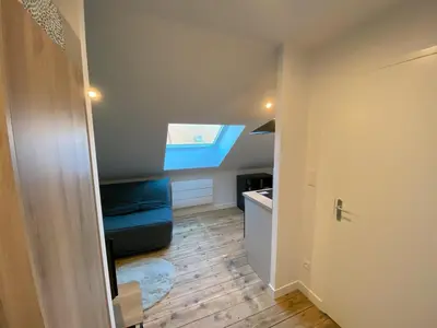 Un ou plusieurs lits dans un hébergement de l'établissement 4 logements Neuf Cosy avec Espaces Communs Premium