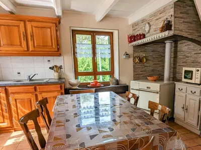 Cuisine ou kitchenette dans l'établissement Grande maison au cœur des Vosges, escapades et nature - FR-1-583-466