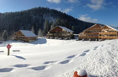 L'établissement PETIT LUTIN à 250 m du bord du lac de Gérardmer en hiver