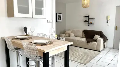 Coin salon dans l'établissement Gîte Le 25