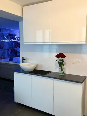 Cuisine ou kitchenette dans l'établissement Seven Love - Private Spa Sélestat
