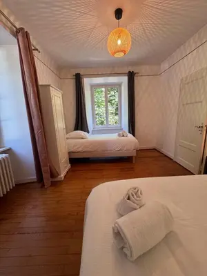 Un ou plusieurs lits dans un hébergement de l'établissement Gîte de la Tour in Kaysersberg with Parking