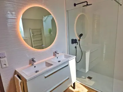 Salle de bains dans l'établissement PLAYA SPA-4 Pers-Jacuzzi-Parking-Jardin-Clim-Colmar