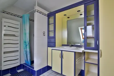 Salle de bains dans l'établissement Gite du Vignoble