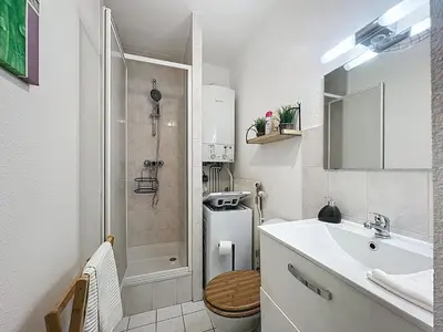 Salle de bains dans l'établissement Les Abords du Château