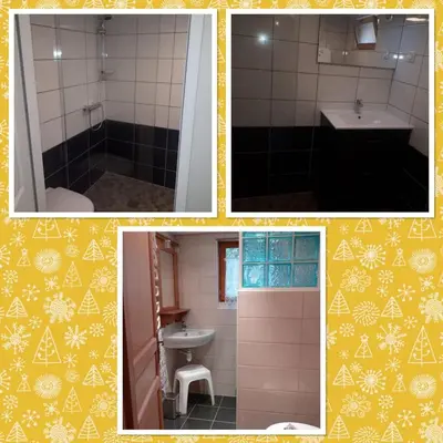 Salle de bains dans l'établissement Le chalet des Skieurs Vosges