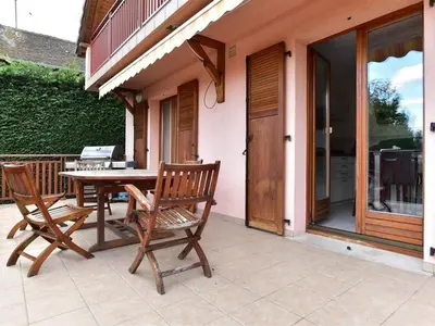 Balcon ou terrasse dans l'établissement Charmante maison proche du vignoble alsacien, jardin clos, 6 pers. - FR-1-744-49