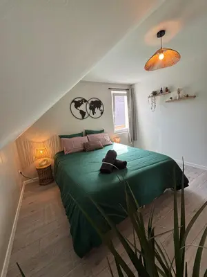Un ou plusieurs lits dans un hébergement de l'établissement Le Col'Vert - Appartement 50m2 - Colmar Centre