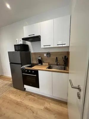 Cuisine ou kitchenette dans l'établissement Le 13 - Petit F2 rénové Mulhouse centre - stationnement gratuit