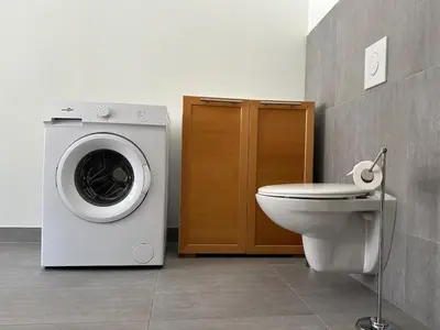 Salle de bains dans l'établissement Les Mirabelles