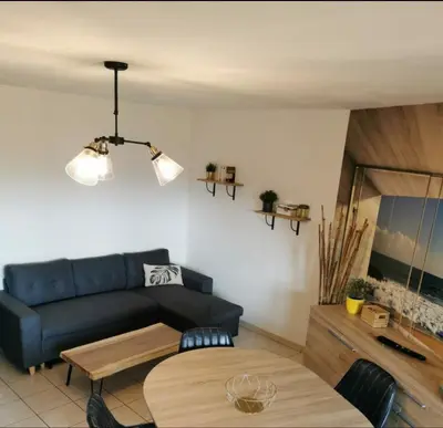 Coin salon dans l'établissement bel appartement avec vue sur lac et piste 4 a 6 pers