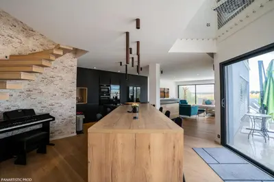 Cuisine ou kitchenette dans l'établissement Villa 