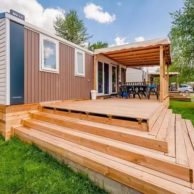 Mobil home avec terrasse au camping à Granges-Aumontzey - API-1-52-299