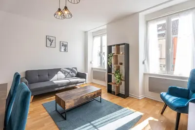 Coin salon dans l'établissement Le Bantz 3 Appartement Mulhouse Wi-Fi