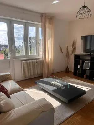 Plan de l'établissement Magnifique, appartement spacieux, deux chambres , deux terrasse, un grand salon, salle à manger, pas loin de la gare de Muhlouse