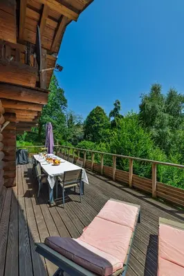 Balcon ou terrasse dans l'établissement Chalet Les Lucioles, La Bresse 14p - SPA
