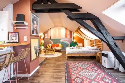 Un ou plusieurs lits dans un hébergement de l'établissement Casa del Sol - Jacuzzi & Boho Elegance