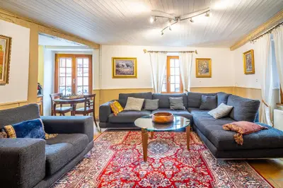 Coin salon dans l'établissement Typical Alsace house - ideal for groups and families