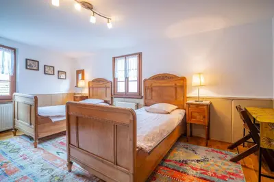 Un ou plusieurs lits dans un hébergement de l'établissement Typical Alsace house - ideal for groups and families