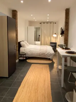Un ou plusieurs lits dans un hébergement de l'établissement Cosy Studio & Parking close to Basel Swiss border