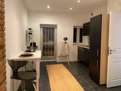 Cuisine ou kitchenette dans l'établissement Cosy Studio & Parking close to Basel Swiss border