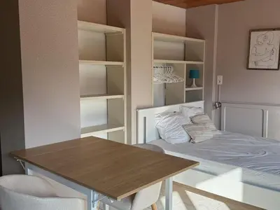 Coin salon dans l'établissement Appartement confortable avec cuisine équipée - API-1-52-759