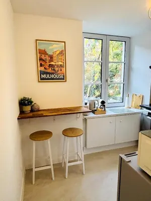 Coin salon dans l'établissement Appartement Mulhouse Centre historique