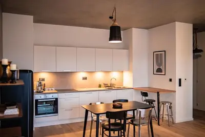 Cuisine ou kitchenette dans l'établissement Luxury & Industrial Apartment - Amazing view