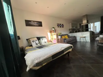 Cuisine ou kitchenette dans l'établissement Colmar joli petit appartement