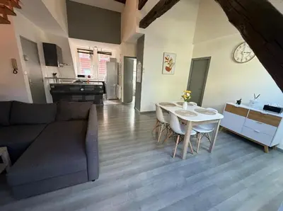 Cuisine ou kitchenette dans l'établissement Magnifique appartement lumineux au cœur de Belfort