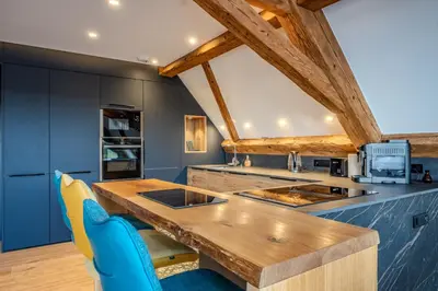 Cuisine ou kitchenette dans l'établissement Lorenz Home - Gîte d exception & balnéo