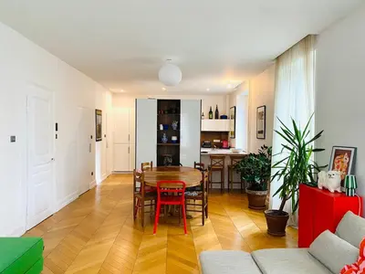 Cuisine ou kitchenette dans l'établissement Stanislas Apartment, 8 people, private parking