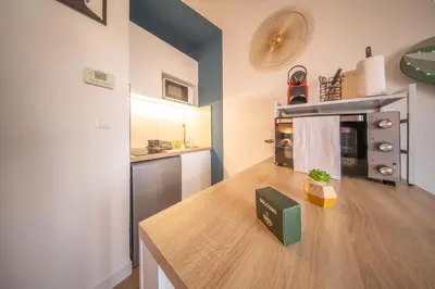 Cuisine ou kitchenette dans l'établissement Elegance Pfastatt 2 Studio Centre Illzach