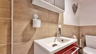 Salle de bains dans l'établissement Gîte Renaud et Lauren - Terrace - Horbourg-Wihr