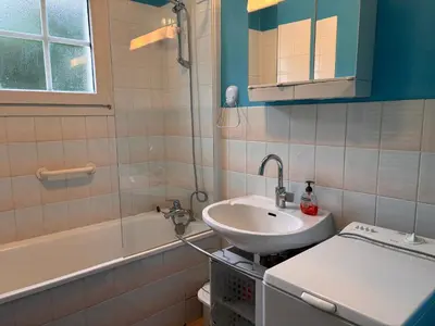 Salle de bains dans l'établissement Appartement duplex avec vue sur le lac de Gérardme