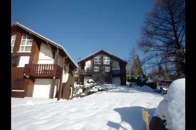L'établissement Appartement duplex avec vue sur le lac de Gérardme en hiver
