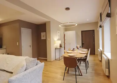 Coin salon dans l'établissement Moka - Élégant appartement 2 chambres à Colmar