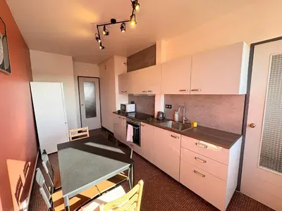 Cuisine ou kitchenette dans l'établissement Le Pasteur Élégant T2 au centre de Mulhouse