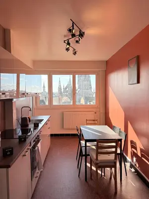 Cuisine ou kitchenette dans l'établissement Le Pasteur Élégant T2 au centre de Mulhouse