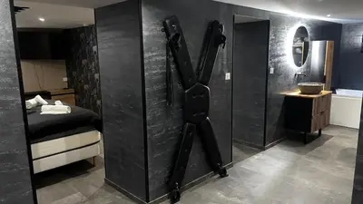 Un ou plusieurs lits dans un hébergement de l'établissement Suite intime avec sauna à Guebwiller