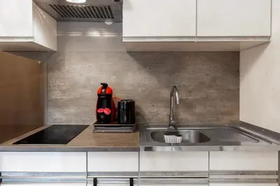 Cuisine ou kitchenette dans l'établissement Kamélia - 10min des pistes