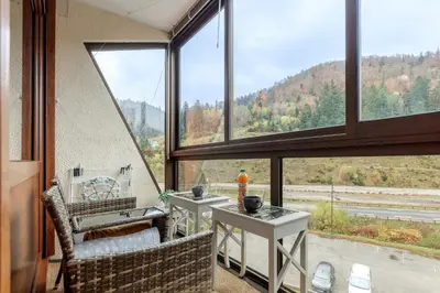 Vue générale sur la montagne ou vue sur la montagne depuis l'appartement