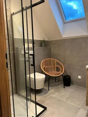 Salle de bains dans l'établissement Charmant appartement avec vue sur les vignes