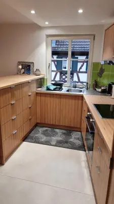 Cuisine ou kitchenette dans l'établissement Gîte 