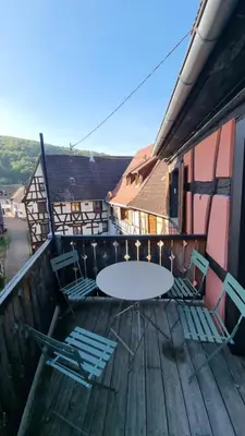 Balcon ou terrasse dans l'établissement Gîte 