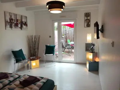 Coin salon dans l'établissement Au bon repos - Escapade idéale au cœur de l'Alsace