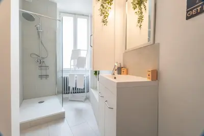 Salle de bains dans l'établissement Beautiful Haussmannian apartment in Mulhouse city center